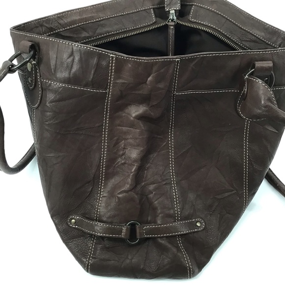 J Jill Brown Textured Embossed Leather Tote - Picture 7 of 16